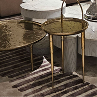 Table basse moderne de luxe en acier inoxydable doré, mobilier pour appartement, salon, bureau JS-stone JS-CT015