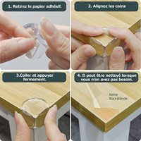 Protecteur d'angle en silicone transparent Kuliwei, auto-adhésif, pour la sécurité des bords de table, anti-collision, coussin de protection d'angle