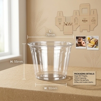 Gobelet en plastique transparent jetable avec couvercle, 8oz, 10oz, 12oz, 16oz, 24oz, 32oz, avec impression personnalisée du logo, film d'étanchéité PP/PET, pour desserts, bubble tea, café
