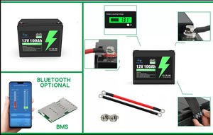 Sistem Penyimpanan Baterai Surya Lithium Ion Bluetooth IP65 Deep Cycle Customized Lifepo4 Lfp 12v 24v 50ah 100ah - Product Image 3