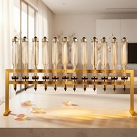 Ensemble de 12 distributeurs de parfum à têtes dorées, avec bouteille de recharge de 375 ml, présentoir et machine de remplissage pour magasin de parfums de mariage, personnalisable avec logo