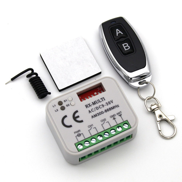 Universal RX Multi Frequency 300-868MHz Receiver 2CH 12V 24V Relay Module Garage Door Remote Control 433.92MHz 868MHz