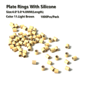 Plaque Bord Silicone Cuivre Micro Anneaux 4.0*3.0*4.0mm Blonde 1000 pcs/Lot Dreadlock Perles Cheveux Poignets pour Tresses - Product Image 6