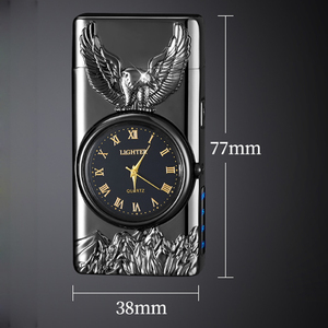 Briquet électronique de <span class=keywords><strong>luxe</strong></span> multifonctionnel personnalisé, montre à quartz, cadeau pour hommes, vente en gros - Product Image 4