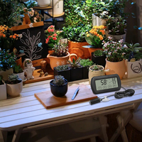 Termómetro con pantalla táctil para interiores, higrómetro con función de registro máximo y alarma, humedad y temperatura, Popular