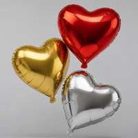 Ballons géants en forme de cœur de 18 pouces en feuille d'aluminium pour décoration et fournitures de fêtes de Noël, mariages, anniversaires, et autres événements festifs