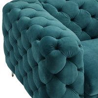 Canapé de salon nordique 2 places, modulaire, en velours vert, style Chesterfield, ensemble de meubles sectionnels