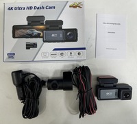 Kamera Dasbor MINI Dual Camera 4K dengan WiFi & GPS Kamera Depan & Belakang Monitor Parkir Layar IPS 3.2" 12-24V Garansi 1 Tahun