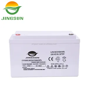 Fast shipping Jingsun deep cycle 12V 100ah solar gel lead acid battery pack solar energy storage battery