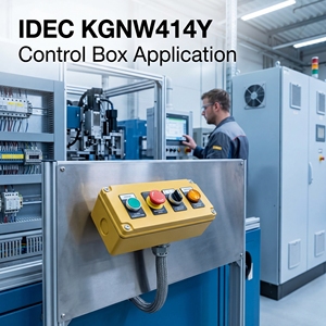 Interruttore a pulsante IDEC KGNW414Y KGNW313Y KGNW212Y, scatola di controllo elettrica universale in acciaio, scatola pulsanti con foro da 22mm, 4 fori - Product Image 1