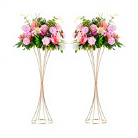 Vase à Fleurs Haut en Métal Doré Premium pour Arrangements Floraux, Centre De Table De Mariage Moderne, pour Événements