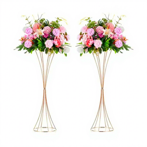 Vase à Fleurs Haut en Métal Doré Premium pour Arrangements Floraux, Centre De Table De Mariage Moderne, pour Événements - Product Image 1
