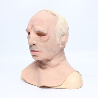 Masque de tête de vieil homme aux cheveux jaunes pour Halloween, masque en latex drôle et effrayant pour cosplay, CH-E018 Factory