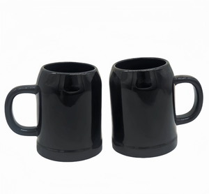 Mug à bière en céramique noire personnalisé avec logo, mug uni vierge pour cadeaux promotionnels et publicité - Product Image 1