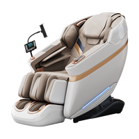 Fauteuil de massage électrique intelligent en cuir PU de luxe avec technologie 4D à double noyau et massage corporel complet par air à gravité zéro