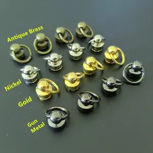 Solid Brass Rivets Studs button Spikes Screws Nail Rivet with O ring for DIY Leather Craft