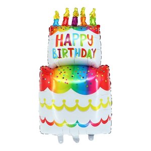 Grande <span class=keywords><strong>torta</strong></span> di <span class=keywords><strong>compleanno</strong></span> in alluminio <span class=keywords><strong>palloncini</strong></span> colorati <span class=keywords><strong>torta</strong></span> di <span class=keywords><strong>compleanno</strong></span> per bambini <span class=keywords><strong>palloncini</strong></span> di decorazione per feste - Product Image 2