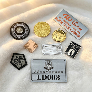 Waterproof Metal Label Zinc Alloy <b>Brushed</b> for T Shirt & Sweater Sample Available Factory for <b>Boots</b> In Stock for Clothing - Product Image 1
