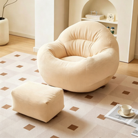 Fauteuil pouf moderne et minimaliste pour une personne, idéal pour une utilisation en intérieur dans la chambre, le salon et le balcon - Design en tissu tatami