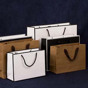 Sac en papier KM à cordon de serrage, élégant, pour bijoux, cadeaux, shopping, vin, cosmétiques, boissons, aliments, collations - Product Image 2