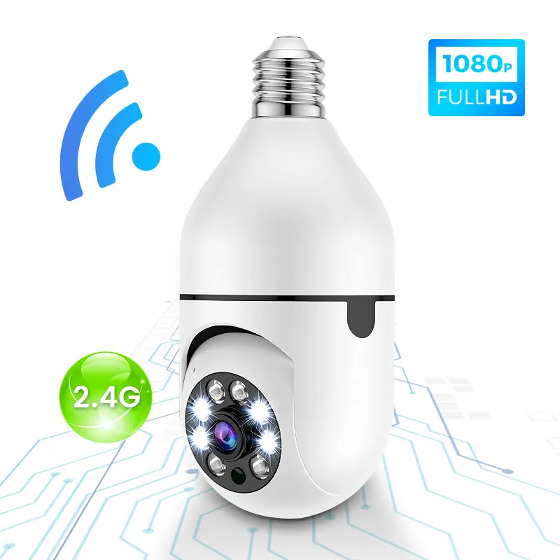 2MP Ceiling Mount AC Power Bulb Light Wireless Camera Wide Degree Wifi Camera Bulb with Camera