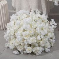 Z02 Bola de Flores de Cerezo de Seda Blanca de 60 cm, Centro de Mesa Artificial para Decoración de Bodas
