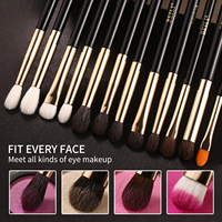 BEILI Eco Friendly logo personnalisé impression pinceau ensemble fond de teint maquillage véritable manche en bois sourcils techniques maquillage pinceau ensemble