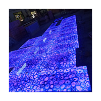Carrelage de sol en pierre translucide agate de cristal coloré rétroéclairé avec pierre naturelle et lumière LED