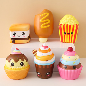Juguete Antiestrés Happy Snacks, Juguete Blandito con Expresiones de Dibujos Animados, Pizza, Pan, Pastel, Material PU, Venta al Por Mayor de Fábrica - Product Image 2