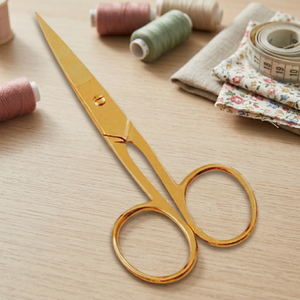 Ciseaux à sourcils miniatures professionnels en acier inoxydable couleur or rose, 4,5 pouces, finition or plasma, pour droitiers - Product Image 1
