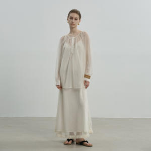 Top Estivo Casual da Donna Uma 2025, Ampio e Trasparente, Bianco in Poliestere Intrecciato con Logo Frontale, Guangzhou Thirteen Lines Run <span class=keywords><strong>Deng</strong></span> - Product Image 6