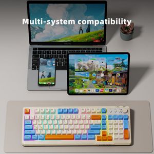 Teclado numérico EWEADN V98 PBT para Bluetooth 5,0 inalámbrico <span class=keywords><strong>RGB</strong></span> retroiluminado con sensación táctil silenciosa para oficina y juegos en escritorio - Product Image 2