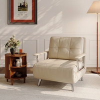 Canapé-lit convertible haut de gamme en cuir véritable avec accoudoirs pour salon – Vente en gros usine