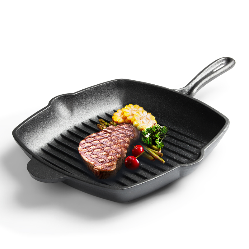 Лидер продаж, предварительно приправленная чугунная сковорода-гриль