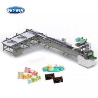 Système d'alimentation automatique à bon prix, ligne d'emballage de pâtisseries et de gâteaux, machine d'emballage en flux pour barres chocolatées, mini machine d'emballage en flux