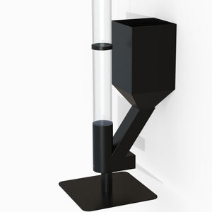 Poêle à granulés de bois suspendu en acier pour extérieur, design contemporain noir durable et écologique, fixation murale - Product Image 1