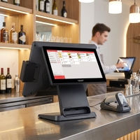 Caja Registradora Táctil de Doble Pantalla de 15 Pulgadas, Sistema POS para Supermercado con 8 GB de RAM, Terminal Punto de Venta con Lector de Tarjetas para Hotel