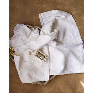 Daniele F. Organic Linen Baby Crib Fitted Sheet Hand-Embroidered with Knitted Woven Techniques <b>Toddlers</b> <b>Bedding</b> Set Fiber Fill - Product Image 4