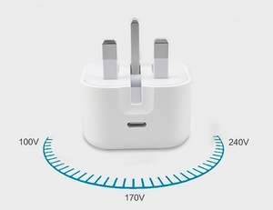 Bộ sạc USB C gấp gọn 20W chuẩn UK, cáp sạc nhanh, bộ sạc <span class=keywords><strong>Apple</strong></span> cho iPhone 16 - Product Image 5