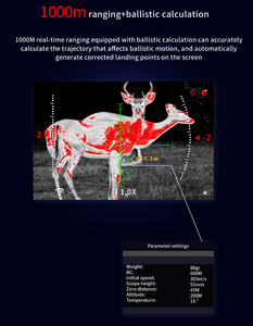 Lasershot 384 không thấm nước 4k săn bắn tầm nhìn ban đêm phạm vi 8x Hình ảnh nhiệt tầm nhìn ban đêm với kẻ ô và đạn đạo tính toán - Product Image 5