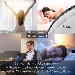 Moes WiFi Luz de despertador inteligente de segunda generación con 7 colores, simulación de amanecer y atardecer, 4 alarmas, <span class=keywords><strong>Radio</strong></span> FM, repetición - Product Image 4