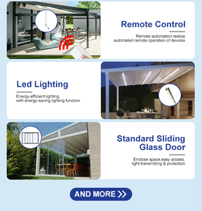 Pérgola DIY con Techo Retráctil de PVC y Estructura Ligera de Aluminio para Instalación <span class=keywords><strong>en</strong></span> el Hogar - Product Image 4