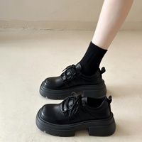 Mocassins à plateforme pour femmes, style britannique, automne 2026, en cuir vieilli, chaussures décontractées polyvalentes