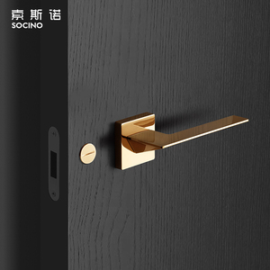 Kenop Pintu Kamar Mandi Modern Lapisan Emas PVD, Gagang Kunci Interior Standar Tinggi dengan Gaya Sederhana Terbuat dari Kayu, Seng, dan Paduan Besi untuk Pintu dan Jendela - Product Image 5