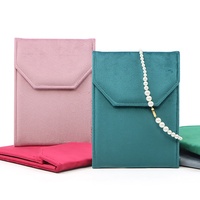 Étui de rangement pour colliers en velours, étui de présentation de colliers de voyage, pochette de rangement pour bijoux, sacs cadeaux pour bijoux