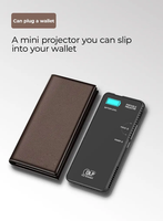 Nouveau projecteur de poche intelligent portable mini DLP 4K 3D Full HD avec lampe LED, téléphone mobile Android 8.1, 2 Go de RAM, 16 Go de stockage, noir