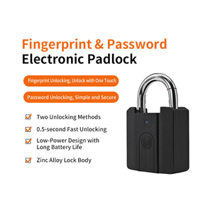 Master Pad Lock Heavy Duty Stainless Steel Zinc Alloy Keys Biometric Fingerprint Electronic Digital Safety Alarm Smart <strong>Padlock</strong> - Product Image 2