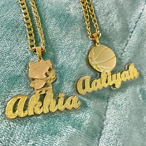 Personaggio dei cartoni animati personalizzato per bambini gioielli per adulti <span class=keywords><strong>nome</strong></span> personalizzato collana pendente per donne ragazze - Product Image 1