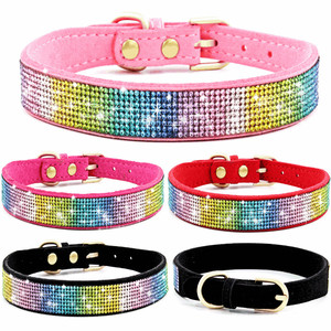 Collar de cristal para mascotas, accesorio de terciopelo de estilo coreano, dorado, pequeño, mediano y grande, venta al por mayor - Product Image 2