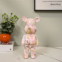 Figurine artistique en résine époxy Violent Bear, ornement du sol au plafond, décoration intérieure, luxe nordique, petite maison de poupée, cadeau de pendaison de crémaillère